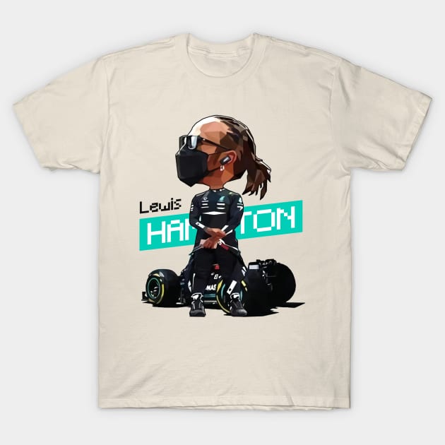 Lewis Hamilton - Pixel Art T-Shirt by Rflectionart